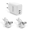 JETFON 10W Dual USB-C Output Charger + 2 USB-C Cables