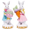 Hodao Easter Bunny Figurines - Set of 2 Resin Rabbits