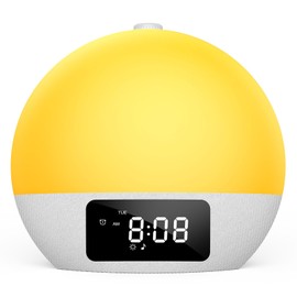 Foryond Wake-up Light, Sunrise/Sunset Alarm Clock, 9Min Snooze, Bedroom Night Lamp, 25 Soothing Sounds with 16 Volumes, Weekday/Weekend Dual Alarms, Child/Adult Alarm, Adjustable BT Party/Gathering Lamp