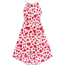 Girls Dress Red Heart Love Sleeveless Valentine's Day Slip Dress Size 6