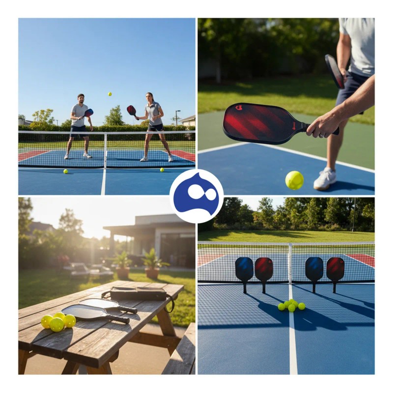 Juego De 4 Paletas Y 4 Pelotas De Pickleball Con