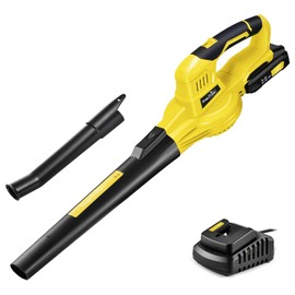 SnapFresh Cordless Leaf Blower - 180 CFM Leaf Blower with Battery & Charger, 2 Section Tubes, Free Control Speed,Lightweight, Electric Leaf Blower for Blowing Leaves, Lawn Care, Dust & Other Debris