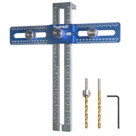 TOOMOD Cabinet Hardware Doweling Jig ，Adjustable Cabinet Template Tool for Drawer Handles, Pulls, and Knobs with Drilling Depth Gauge (SAE&METRIC), Punch Locator Drill Guide and Alignment Hole