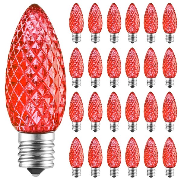 Vruxuri 25 Pack C9 LED Christmas Light Bulbs, C9 Replacement