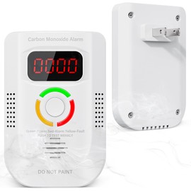 Carbon Monoxide Detectors Plug in, Portable CO Detector with LED Digital Display, Carbon Monoxide Alarm with Audible and Visual Alarm & Test Mute Button, CO Alarm Monitor for Home/Kitchen/Hotel