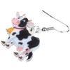 Bonsny Acrylic Drop Dangle Sweet Bell Cow Earrings Gift Farm