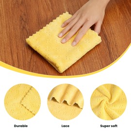 Neessno 8 Pack Kitchen Dish Cloths,Super Absorbent Dish Towels,Quick Drying Kitchen Towels, No Lint Dish Rags,Reusable Household Microfiber Cleaning Cloth,11.5"×11.5",(Yellow & Light Grey)