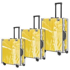 Aeaocvo 3 Pieces Clear Luggage Protector 20" 24" 28" Suitcase Covers, Thicken Transparent Suitcase Sleeve Waterproof Luggage Cover for Wheeled Suitcases