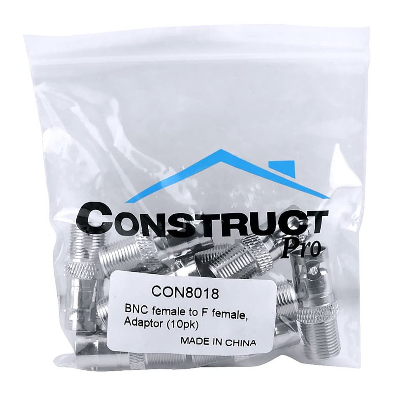 Construct Pro BNC Female to F Female Adaptors (10 Pack)
