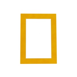 11x14 Mat Bevel Cut for 8x11 Photos - Acid Free Bright Yellow Precut Matboard With Backing Board and Crystal Clear, Self Seal Mat Bag - For Pictures, Framing - 4-ply Thickness