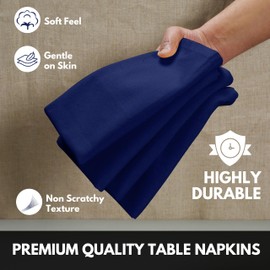 Softopia Cotton Cloth Napkin 100% Cotton 17Inch x 17Inch Decorative Washable Napkins Table Napkin for Dining, Kitchen, Parties & Camping - Indigo Blue (Set of 12)