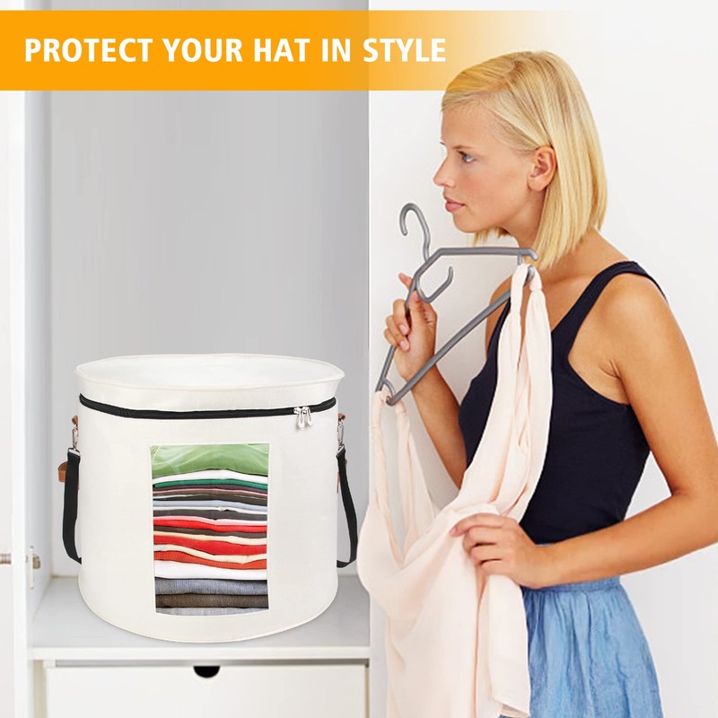 VanlonPro Large Hat Storage Box for Women & Men, 19"
