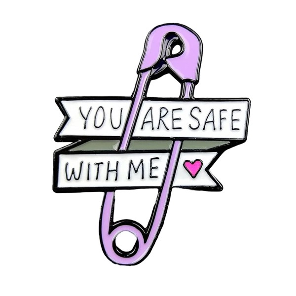 GBJUK You Are Safe with Me Safety Pin Enamel Pin