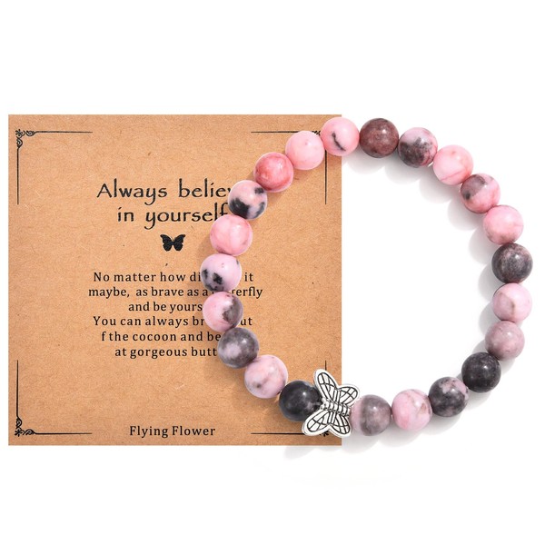 CERSLIMO Inspirational Gifts for Women Girls - Natural Bead Bracelet