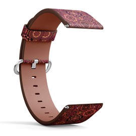 Compatible with Garmin Vivomove 5/3 / HR/Luxe/Sport/Style/Trend, D2 Air/Air X10, 20 mm Replacement Leather Watch Band (Patchwork Vintage Decorative Elements) Smartwatch Strap Bracelet