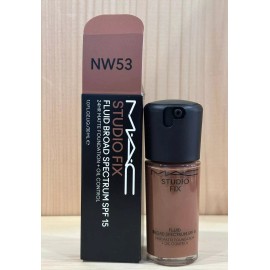MAC Studio Fix Fluid SPF 15 24HR Matte Foundation +Oil Control 1.0oz/30ml ~ NW53