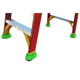 Step Ladder Safety Shoe Floor Protectors - Reusable Ladder Covers - Lab Tested - Made in The USA Set of 4, Lime Green, LDBT4GR