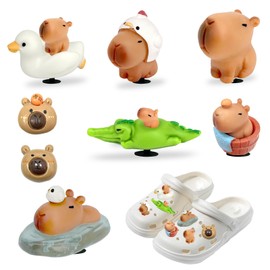 Capybara Stuff Badge, Capybara Stuff Charms, 8 Pieces Capybara Stuff Shoe Charm Shoe Pin, Capybara Stuff Fashion Shoe Pendant, Clog Shoe Decoration for Shoes Women Men Children, Plastic, No Gemstone