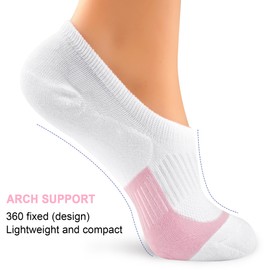 Gonii Womens No Show Socks Athletic Ankle Socks Cushioned Running Low Cut 5-8 Pairs (US, Numeric, 5, 8, Regular, Regular, 5 Pairs white A)