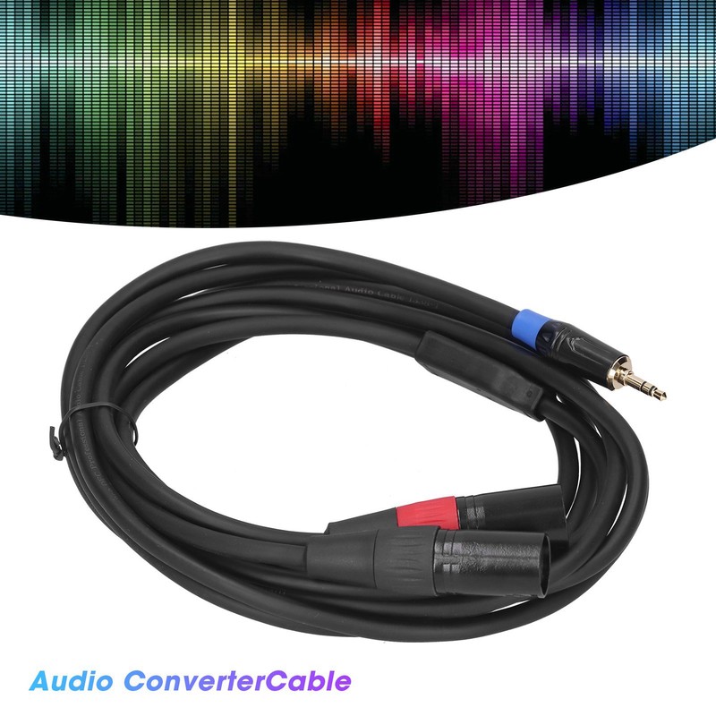 3.5mm Stereo Male to Dual 2 XLR Male Plug Connector