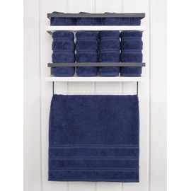 American Soft Linen Luxury Hand Towels for Bathroom, 600 GSM 100% Cotton Turkish 4 Piece Hand Towel Set, 600 GSM Hand Face Towels for Kitchen, Navy Blue Hand Towels