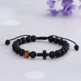 MFTRADING Christian Gifts for Men Cross Jesus Bracelet Birthday Communion Catholic First Confirmation Baptism Gifts Bracelet for Him God Bless You On Your Baptism Day