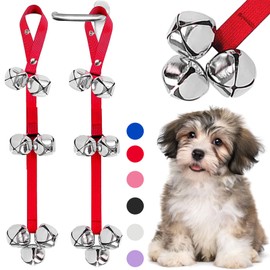 KEXIAVA 2 Pack Dog Bells, Dog Potty Bell Dog Doorbell Puppy Potty Train Bell for Door Potty Training Bells for Dogs to Ring to Go Outside Dog Doorbell Puppy Bell (Red)
