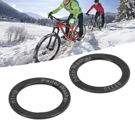 BOROCO Bicycle Pedal Washers, Pack of 2 Bicycle Pedals Seal Made of Titanium Alloy, Waterproof Road Bike Pedals Washers for Bicycle Accessories (Black)
