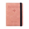 LELYFIT Passport Book Holder Cover Case with Elastic Strap,PU Leather
