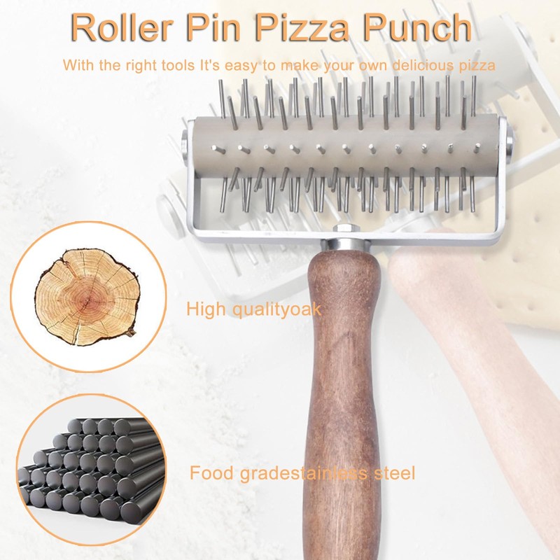 Roller Docker with Spikes, Stainless Steel Pizza Roller with Spikes,