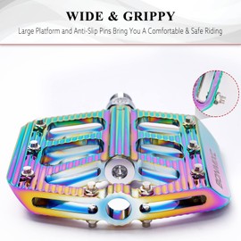 BONMIXC Bike Pedals Oil Slick MTB Pedals Non-Slip BMX Pedals Sealed Bearing Fashion Flat Road Bike Pedals 9/16"