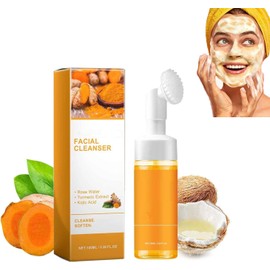 Limpiador facial de cúrcuma, limpiador facial de cúrcuma, limpiador espumoso de cúrcuma, limpieza profunda de la piel del rostro, adecuado para todo tipo de pieles