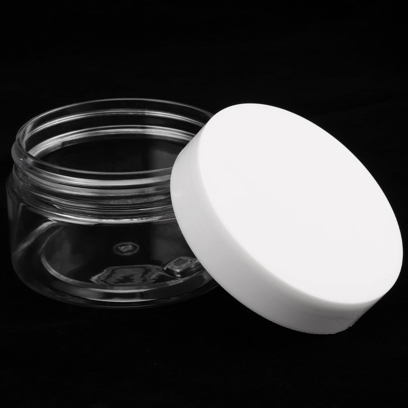 JOIKIT 24 Pack 100ml Clear Plastic Jars with Lids, Wide