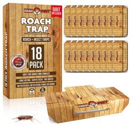 Roach Traps Indoor Sticky (18 Pack) - Glue Traps for Roaches Bug Traps with Roach Bait Traps - Long Lasting Non-Toxic Children and Pet Friendly - Trap a Pest