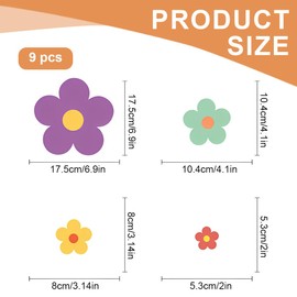XUKZIMA 63 Pcs Cute Flowers Wall Sticker PVC Colorful Y2k Floral Wall Decor Vinyl Peel and Stick Flowers Stickers for Teen Girls Boy Kids Nursery Bedroom Kindergarten(9 Sheets Bright Colors)
