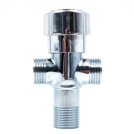 CENPEK Universal G1/2 Thread 3 Way Water Angle Valve One Into Two Out of Toilet Flush Kitchen Corner Copper Thickened Triangle Valve