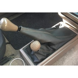 RedlineGoods Gear Stick Gaiter (4WD) Compatible with Tacoma 1995-04 Alcantara Black Stitch Blue