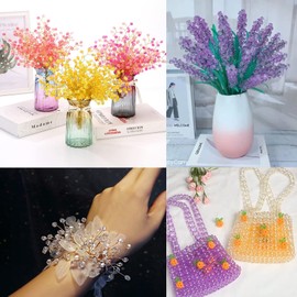 PH PandaHall 1440pcs 6mm Glass Beads for Bracelet Jewelry Making 24 Color Purple Beads Round Loose Beads Craft Beads for Friendship Bracelets Necklaces Earring Making Christmas Tree Ornament