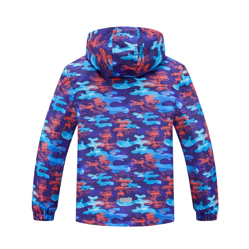 M2C Boys Rain Jacket Lightweight Hooded Fleece Lined Raincoat Camourflage