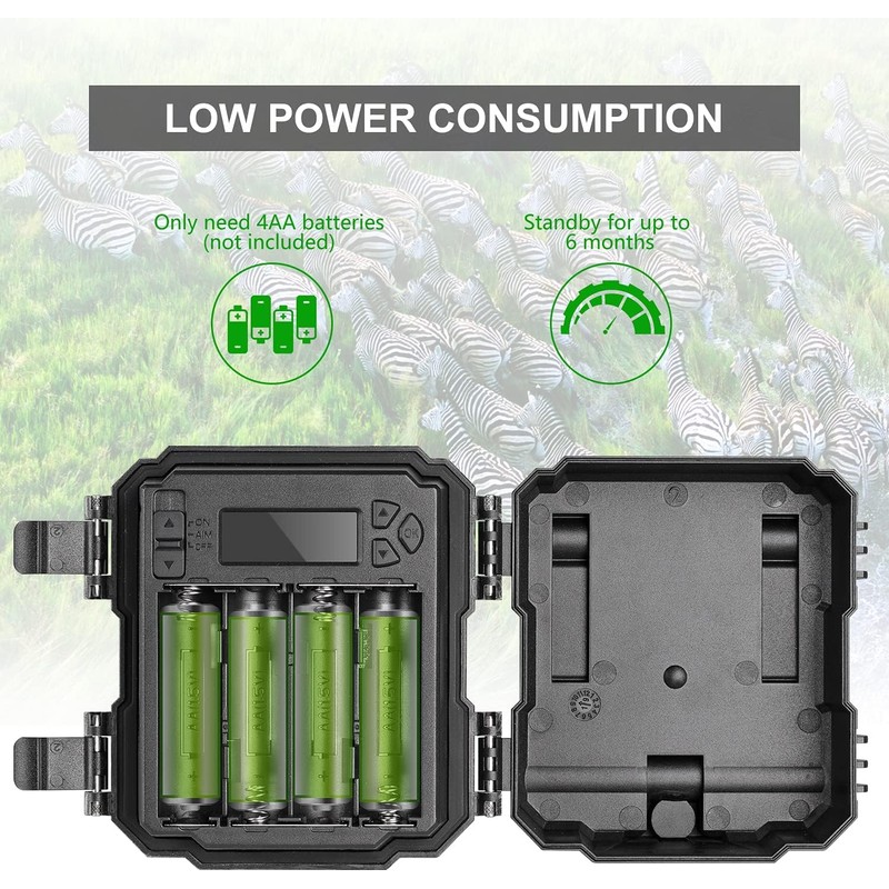 WOSPORTS Mini Trail Camera,24MP 1080P HD Game Camera Motion Activated