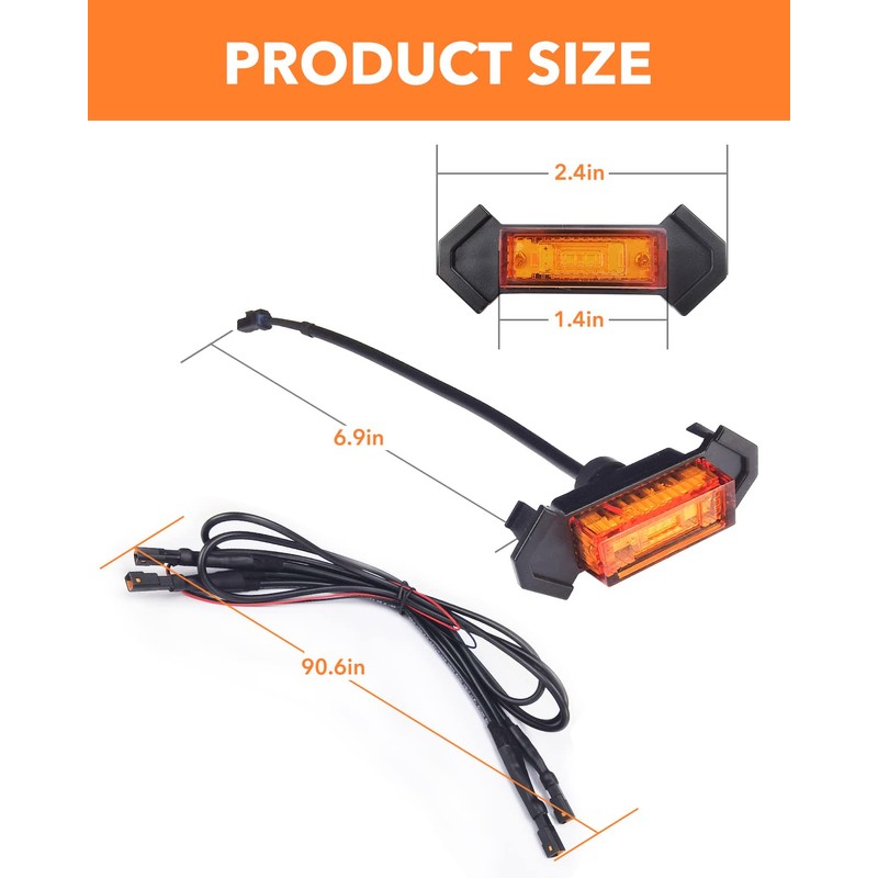 OXILAM LED Grille Lights 4 PCS with Fuse Adaptor for