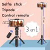 Maíz Selfie Stick Tripode Control Bluetooth 3 En 1 Para