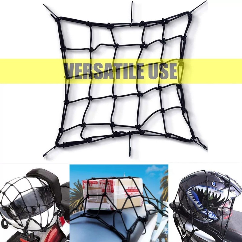 Redes Malla Moto Sujetar Casco Portabulto Cuerda Gancho 3pcs