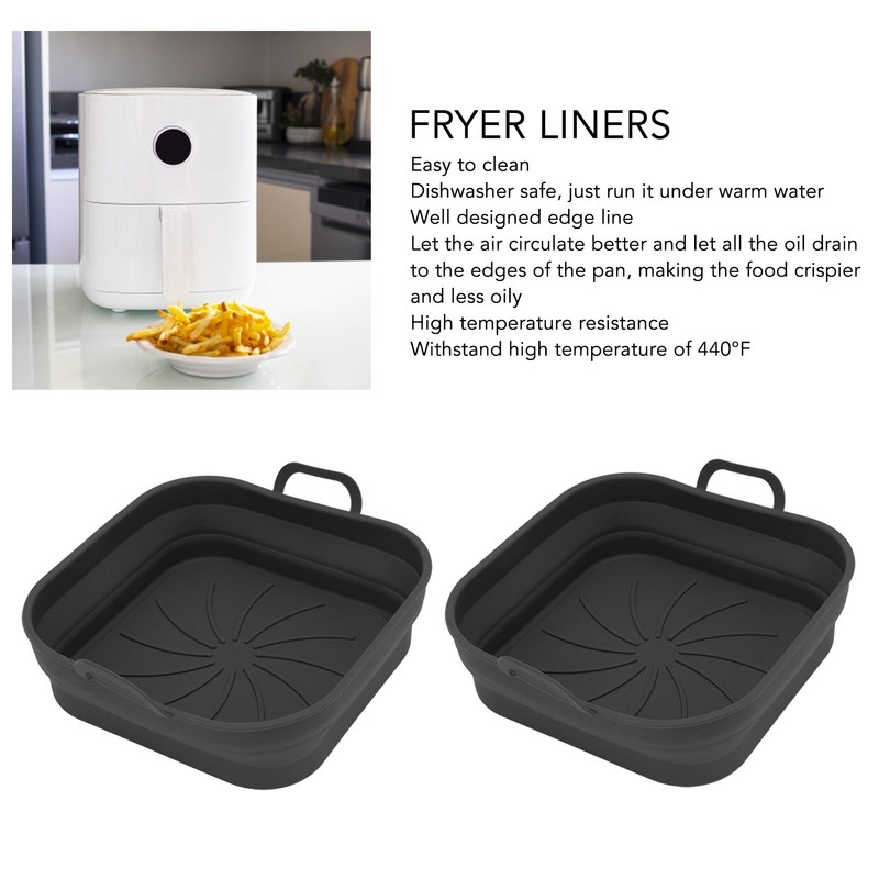 2 PCS Fryer Silicone Basket Nonstick Silicone Pot Fryer Liners