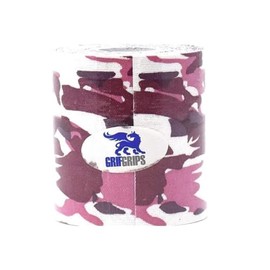 GrifGrips Athletic Sports Tape – Kinesiology Tape for Knees & Ankle Wrap – Cotton, Breathable, Supports Muscles & Joints – for Athletes & Everyday Use, 3in x 16.4 Feet Roll (Pink Camo, 2-Roll Pack)