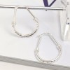 LeCalla Real 925 Sterling Silver Hoop Earrings Drop Shape Jewelry