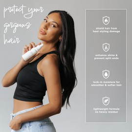 CRVFT Hair Heat Protectant Spray 4oz – Lightweight, Thermal Hair Protection Spray for Blow Drying, Flat Iron & Curling Iron – Prevents Damage/Breakage