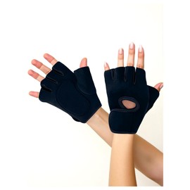OYOANGLE Women's Breathable Workout Gloves Half Finger Weight Lifting Gloves for Gym Cycling Exercise Black Small