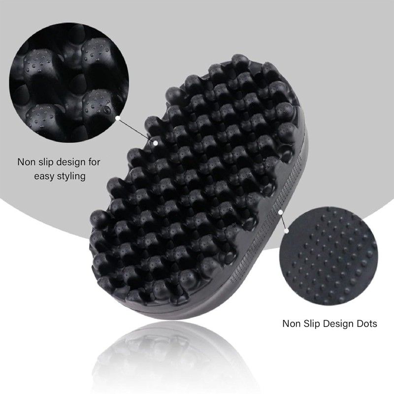 Hair Sponge for Curls, 2-Pack Black Styling Brushes for Afro