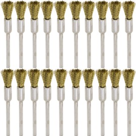 20PCS Brass Wire Brushes - Metal Rust Removal, Cleaning, and Polishing - 6mm Diameter, 1/8″ (3mm) Shaft - Removes Burrs, Dust, and Oxide Layer - Handles Rough Surfaces - Rotary Tool Accessories